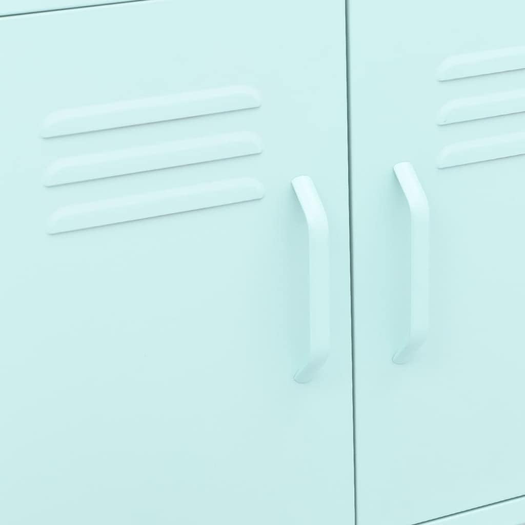 vidaXL Lagerschrank Mintgrün 60x35x56cm Stahl Sideboard Schrank mit Rollen Büroschrank Metallschrank