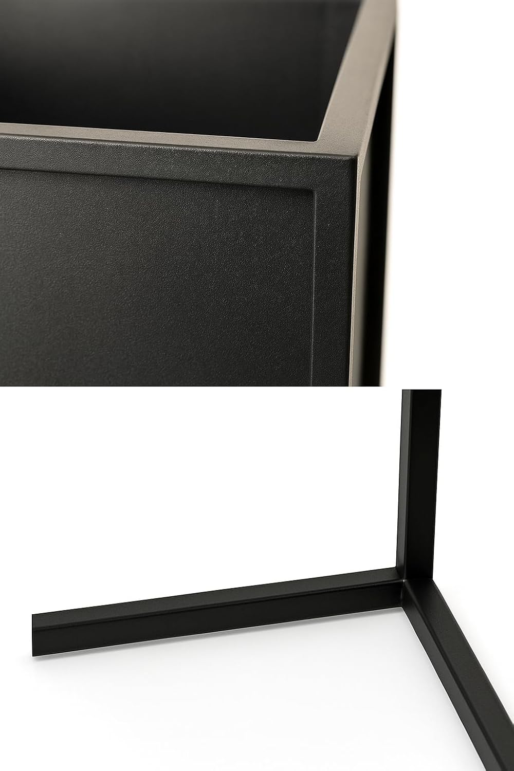 Pflanzenständer Reno - 21x21x70cm - Farbe Schwarz - für Zimmerblumen - Metallregal - Dekorativer Tis