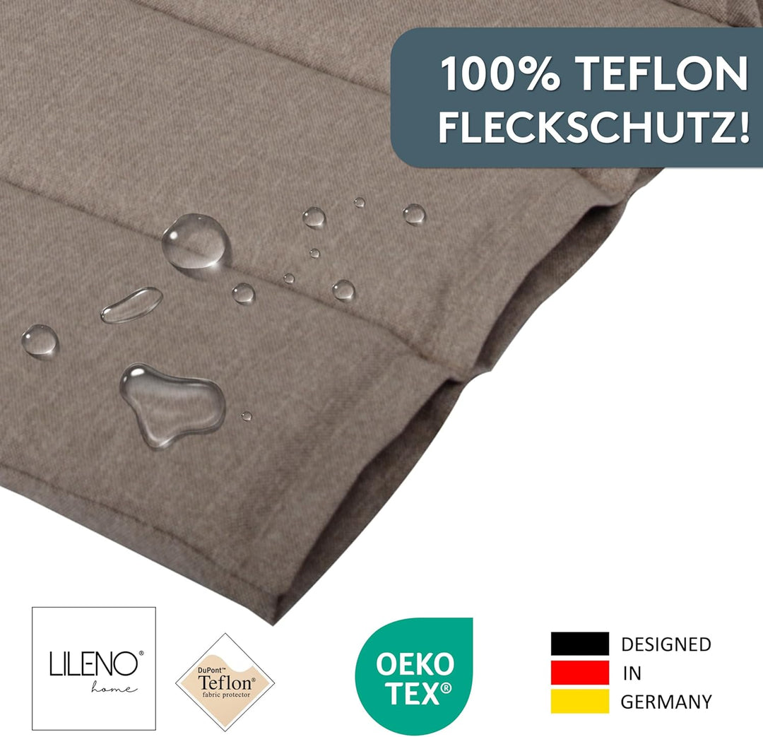LILENO HOME Gartenstuhl Auflagen als [2er Set - Hochlehner] in Taupe - Bequeme Liegen als Sitzauflag