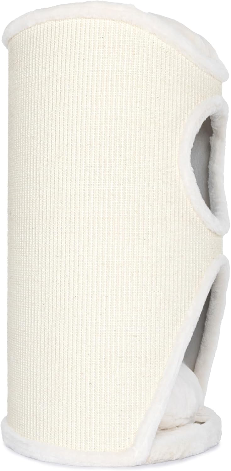 Bontoy Katzenturm Mukki Creme I mit 2 Höhlen I grosse Liegefläche I 75 cm höhe I Stabiler Stand I mi