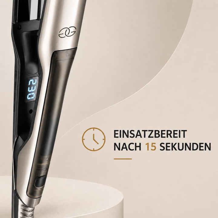 Glätteisen Locken Lockenstab und Glätteisen 2-in-1, Professionelles Haarglätter Dampf & 42mm Breite
