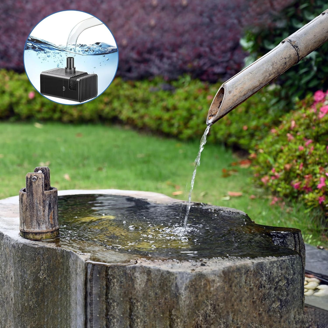 Biling Solar Brunnenpumpen 6W 3000 mAh Batterie, Solar-Teichpumpe, Solar Wasserpumpe Springbrunnen,