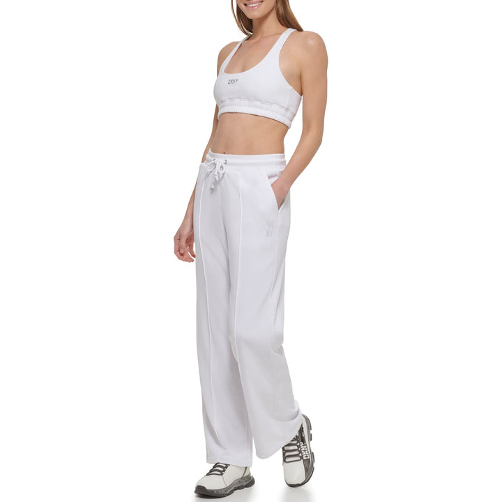 DKNY Damen Track Pants Loose Joggers M Weiss, M Weiss