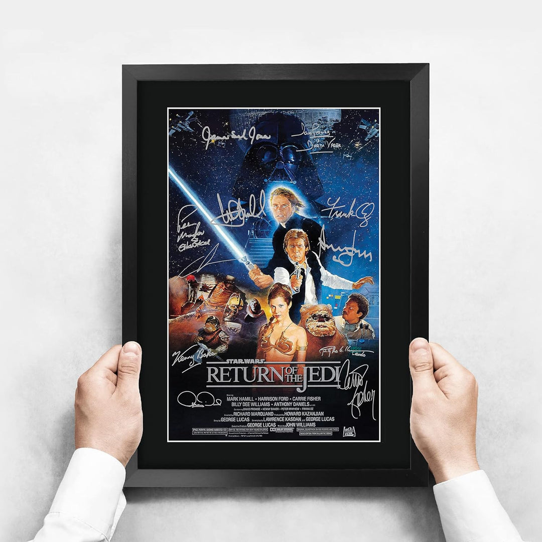 HWC Trading Star Wars Return Of The Jedi A3 Gerahmte Signiert Gedruckt Autogramme Bild Druck-Fotoanz