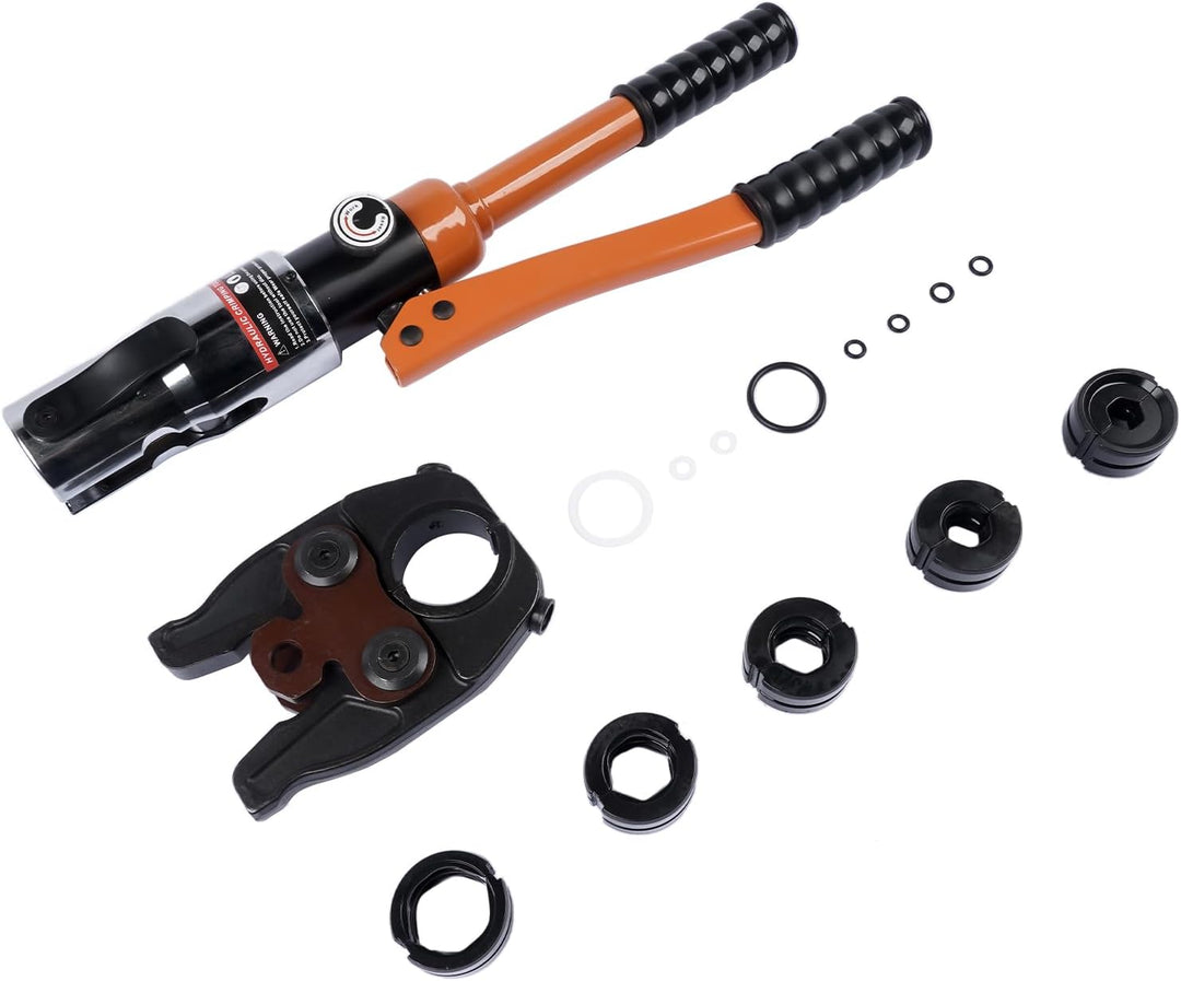 Presswerkzeug V-Kontur Profi Presszange (hydraulisch) 12-15-18-22-28 Set Presswerkzeug mit 360° dreh
