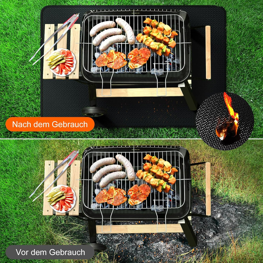 Feuerfeste Unterlage | 60×105cm Faltbare Hitzeschutzmatte | Bodenschutzmatte | Grillmatten | Bodenma