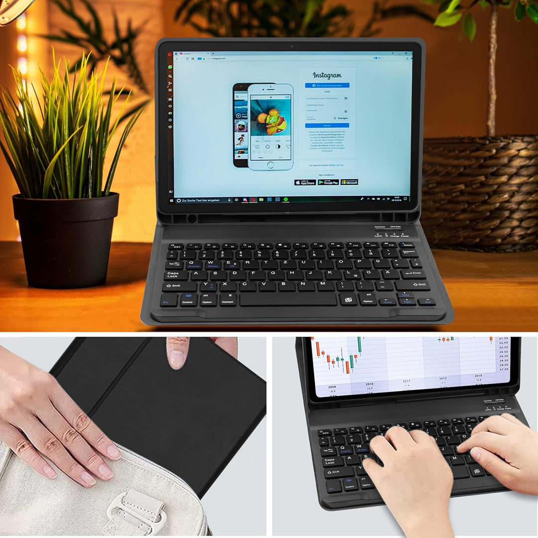 Zabatoco Tastatur Hülle für Samsung Galaxy Tab А9 Plus 2023 11 Zoll [QWERTZ Deutsches], Abnehmbar Ta