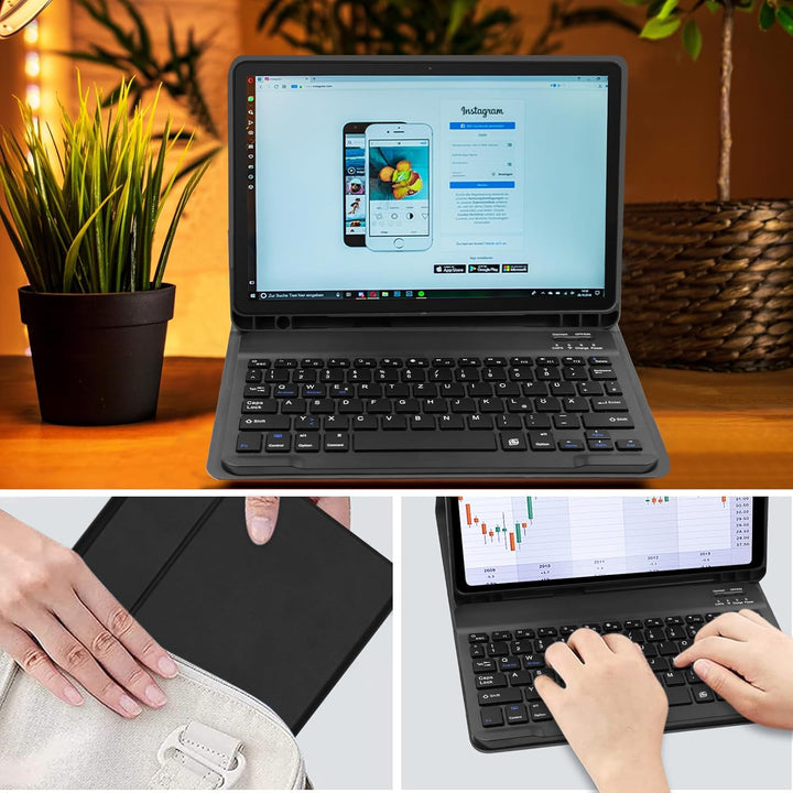 Zabatoco Tastatur Hülle für Samsung Galaxy Tab А9 Plus 2023 11 Zoll [QWERTZ Deutsches], Abnehmbar Ta