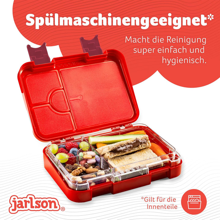 Jarlson® Brotdose Kinder mit Fächern - TONI Lunchbox - Bento Box auslaufsicher – Jausenbox für Kinde