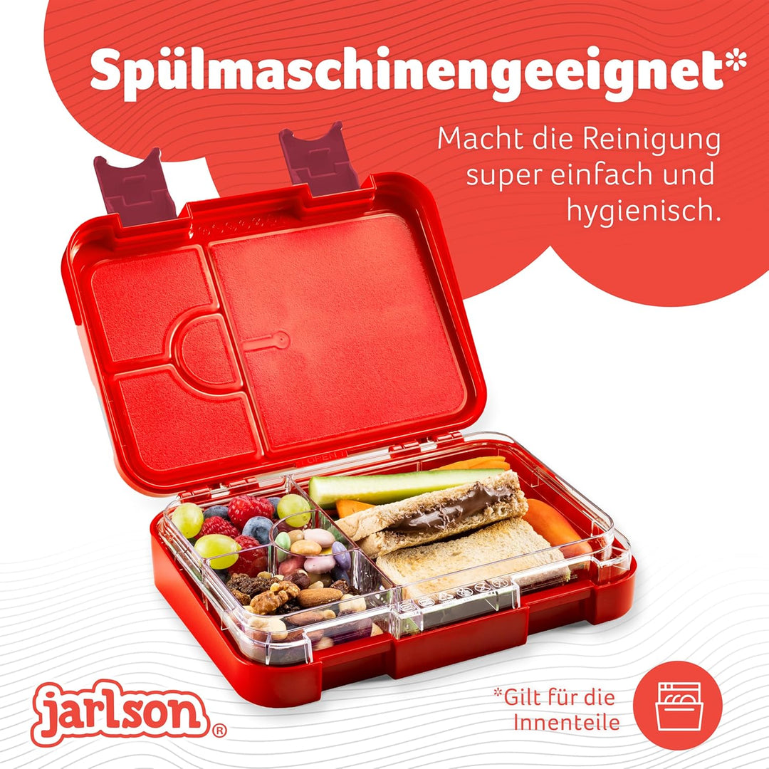 Jarlson® Brotdose Kinder mit Fächern - TONI Lunchbox - Bento Box auslaufsicher – Jausenbox für Kinde