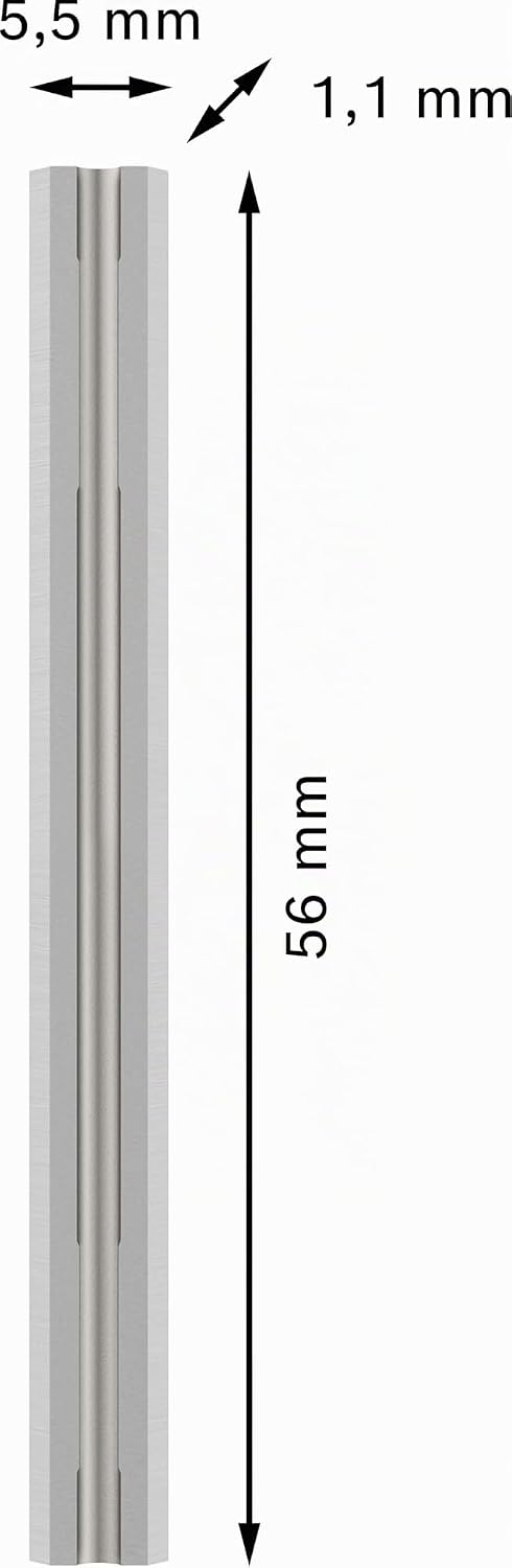 Bosch 10x PRO Hobelmesser (für Kunststoffbeschichtete Platten, Hartholz, 56 x 5,5 x 1,1 mm, Professi