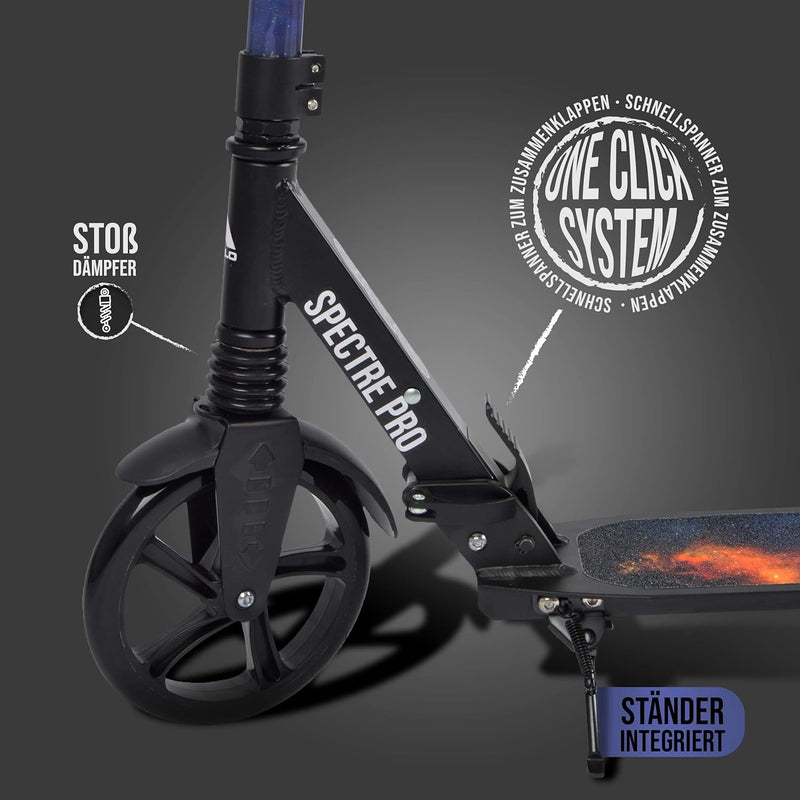 Apollo 200mm Wheel City Scooter - Spectre Pro | Luxus Cityroller mit Doppel Federung, | City-Roller