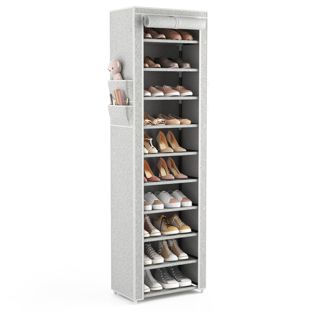Schuhregal mit 11 Ebenen, Schuhschrank Stoff für 20-22 Paar Schuhe, Schuhregale Schmal und Hoch mit