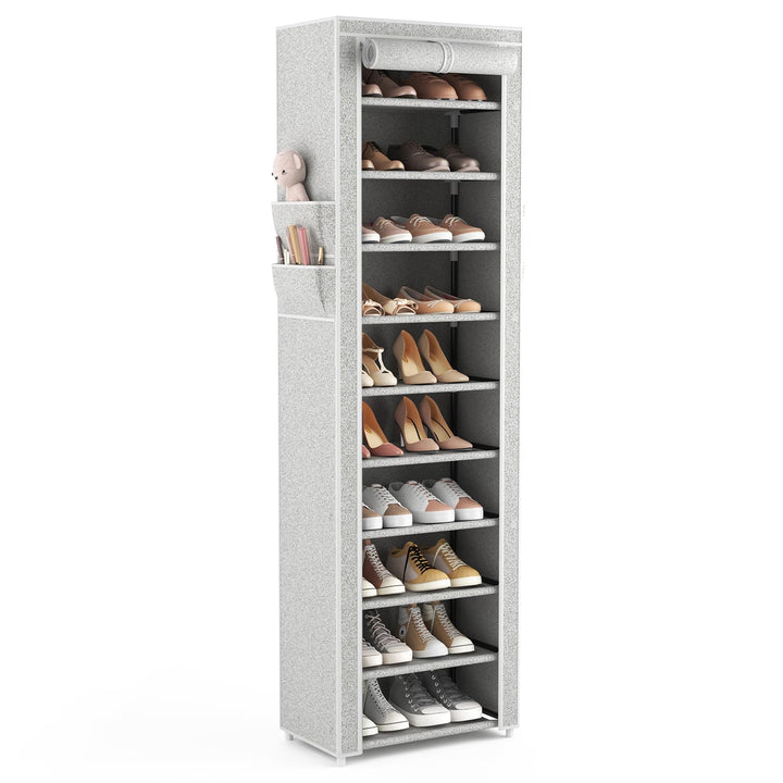 Schuhregal mit 11 Ebenen, Schuhschrank Stoff für 20-22 Paar Schuhe, Schuhregale Schmal und Hoch mit