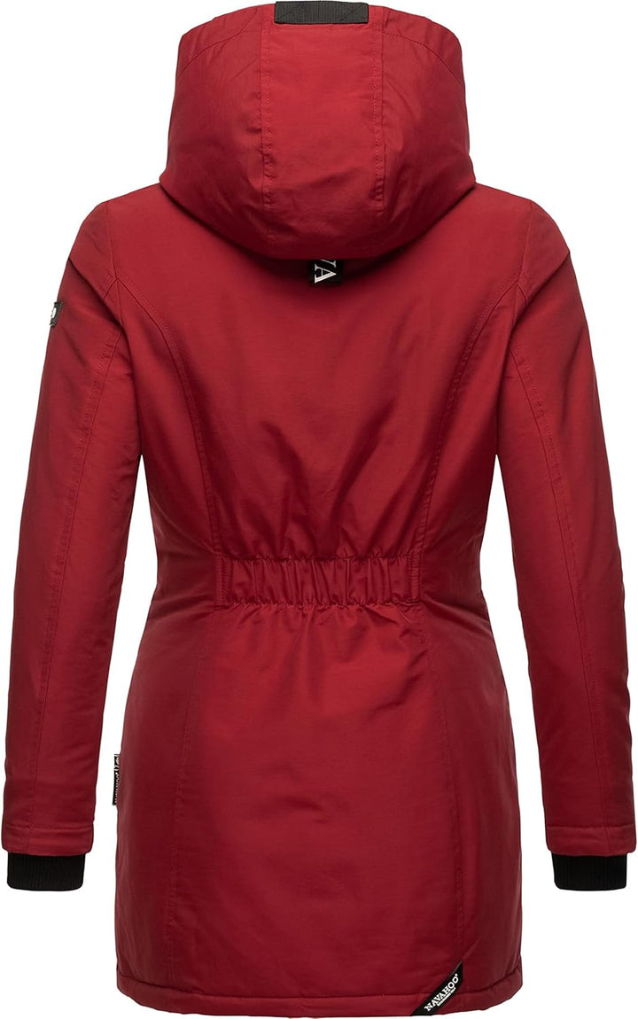 Navahoo Damen warmer Winter Kurzmantel Blizzardstorm XS-3XL S Blood Red, S Blood Red