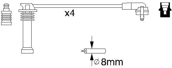 Bosch 0986356805 - Zündleitung - 4er Set