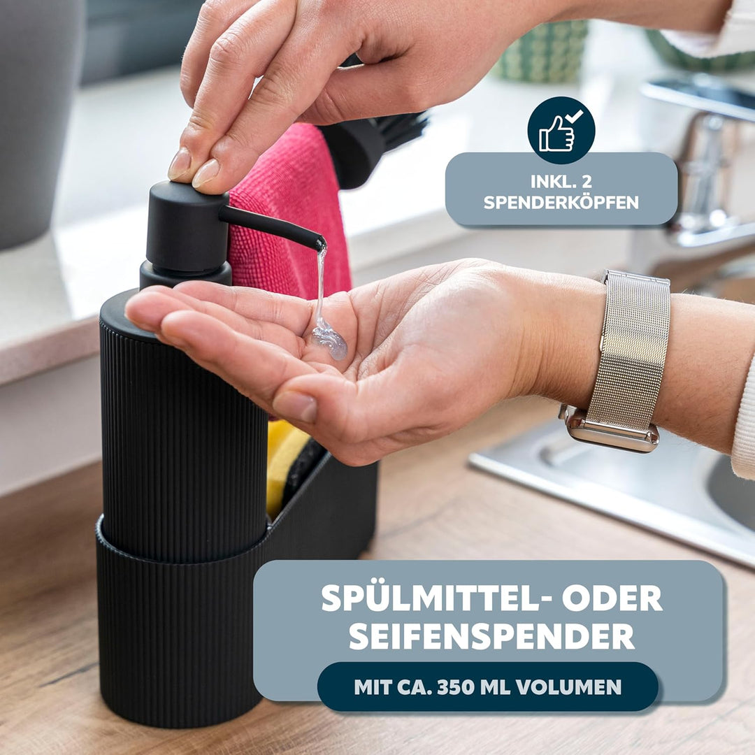 eluno Spülbecken Organizer mit Soft-Touch Oberfläche für Küche & Bad, Spülutensilienhalter inkl. Sei
