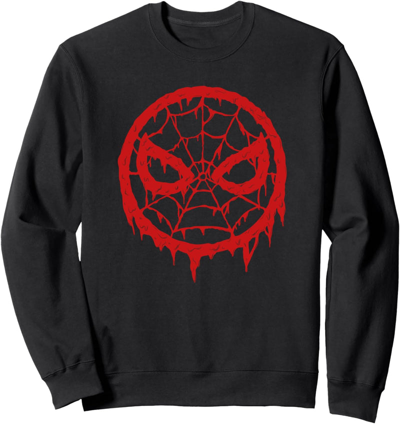Marvel Spider-Man Mask Logo Melting Paint Drip Sweatshirt