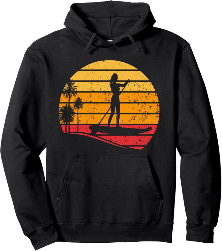Sunset Stand Up Paddle Board - Wassersport Sunset SUP Girl Pullover Hoodie