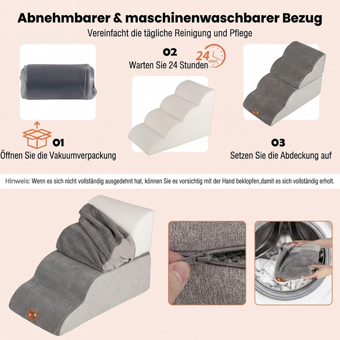 COSTWAY Hundetreppe 4/5 Stufen, Haustiertreppe für Kleine Hunde &amp; Katzen, 50 cm hoch Treppe aus Hoch