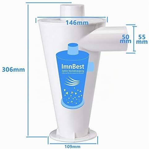ImnBest Zyklonabscheider zyklon staubsauger Abscheider Staubabscheider Filter mit 8 Adapter für Schl