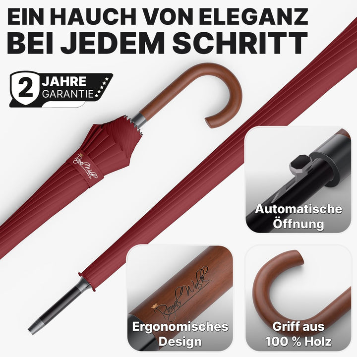 Royal Walk Regenschirm Gross Sturmfest Golf Schirm XXL Stabiler Stockschirm | Grosser Regenschirm fü