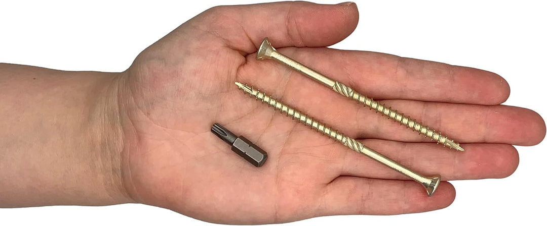 50 Stück Holzschrauben Stahl gelb verzinkt Kopf Torx Typ 17 Senkkopf Spanplattenschrauben 5,0 x 90 m