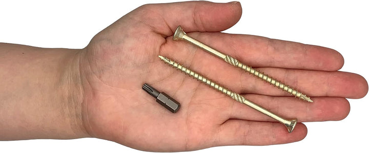 50 Stück Holzschrauben Stahl gelb verzinkt Kopf Torx Typ 17 Senkkopf Spanplattenschrauben 5,0 x 90 m