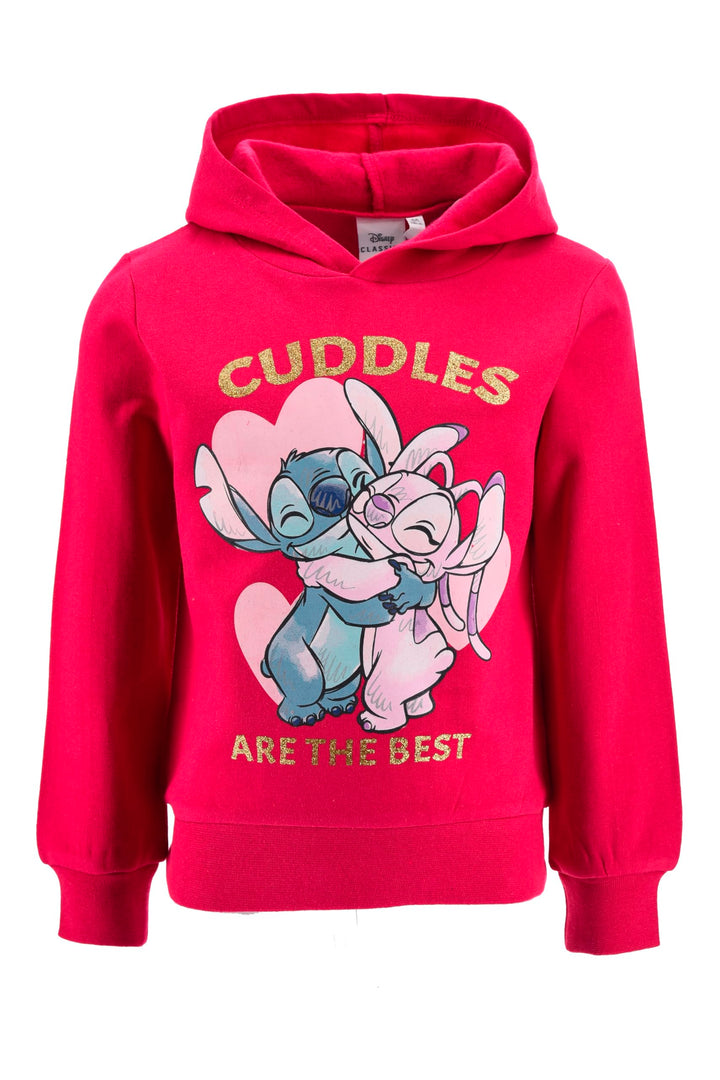 Disney Stitch Mädchen Kapuzenpullover, Design 'Cuddles' Sweatshirt, Pullover für Mädchen, Grössen 3