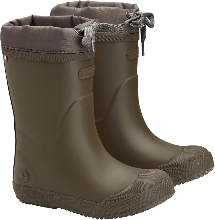 Viking Mädchen Indie Thermo Wool Gummistiefel, Olive