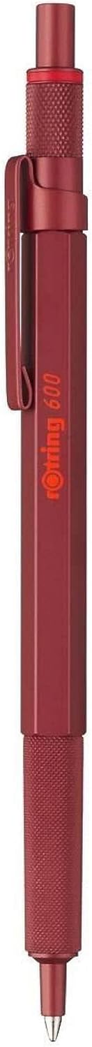 rOtring 600 Kugelschreiber | mittlere Spitze | Schwarze Tinte | Rot Schaft | nachfüllbar, rot