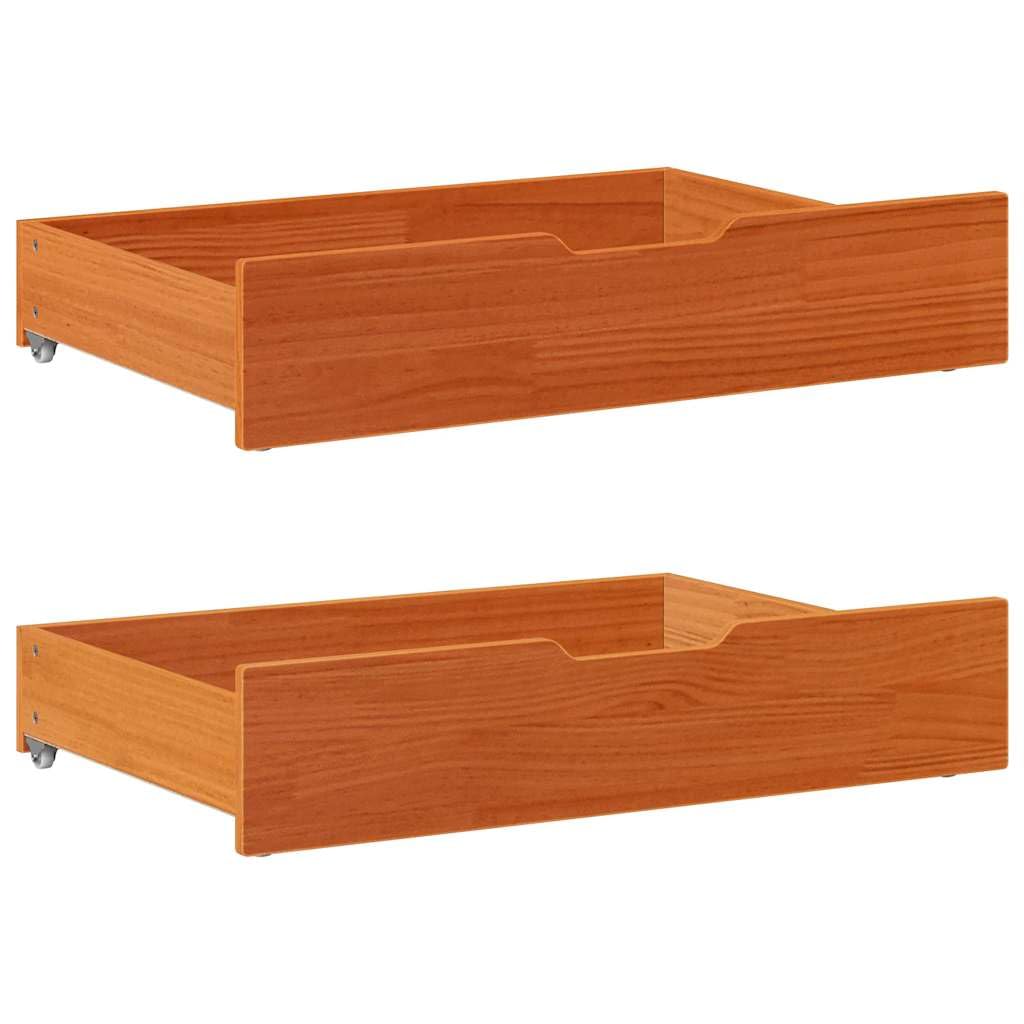 vidaXL Bettschubladen 2 STK., Bettkasten Holz Aufbewahrung mit Rollen, Bett Schublade Bettauszug, Be