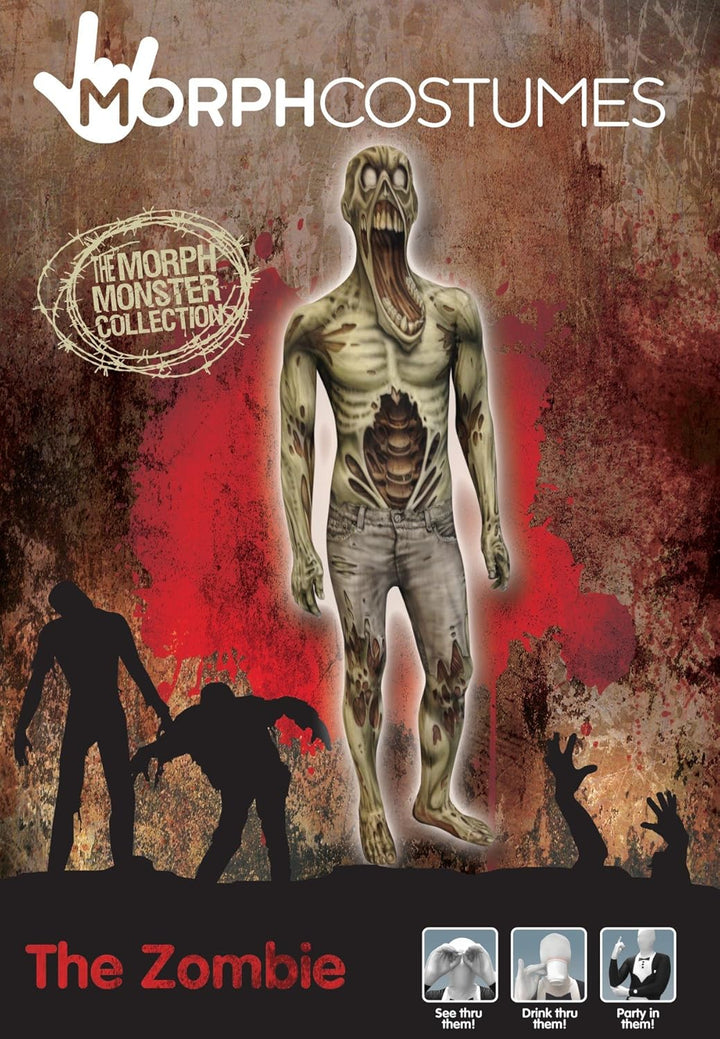 Morphsuits Zombie Kostüm für Erwachsene, Monster Verkleidung, Halloween und Karneval - M (150cm-162c