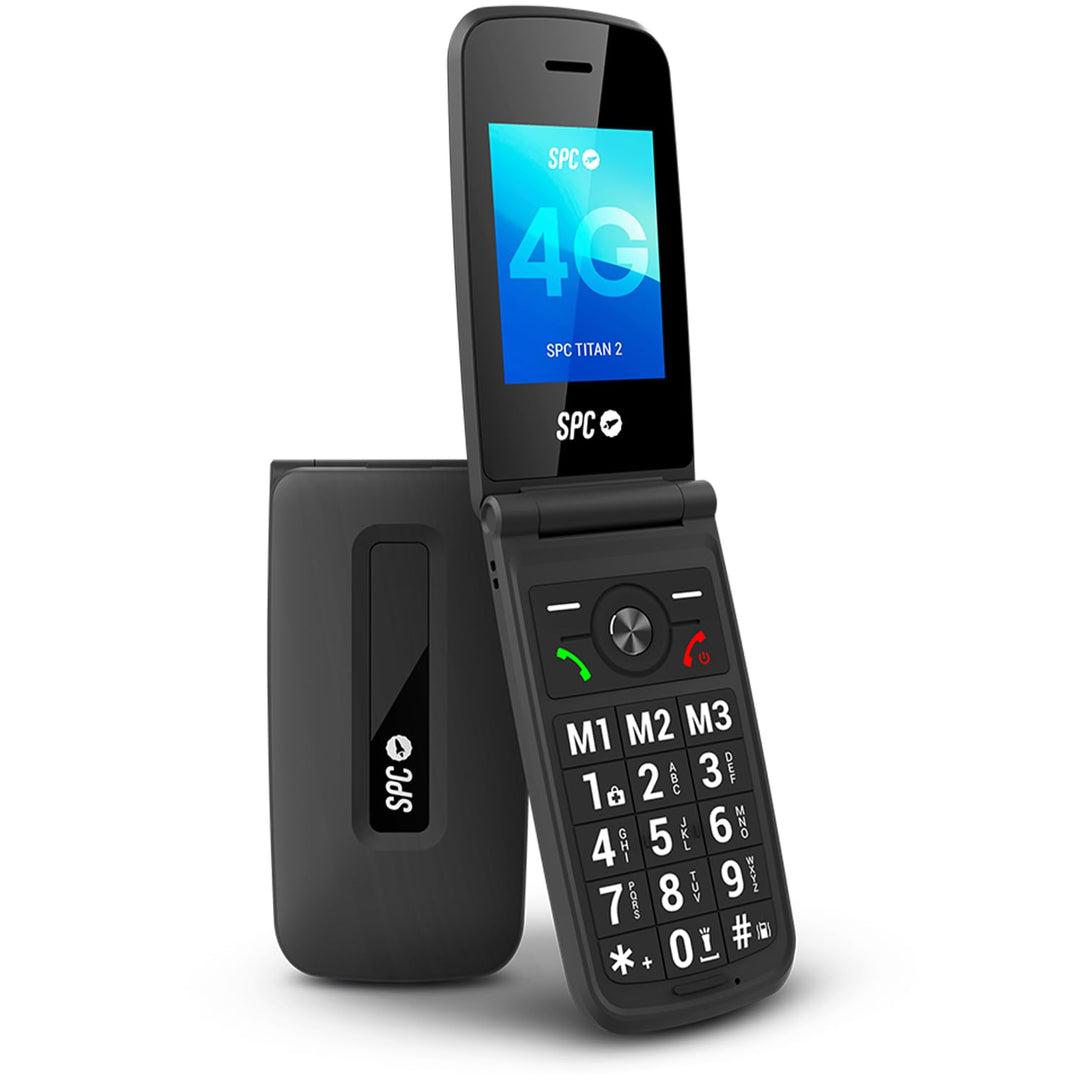 SPC Titan 2 – Klapphandy für Senioren, 4G, grosse Tasten, lauter Klingelton (105 dB), 2,4”-Display |