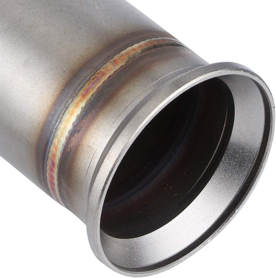 Auspuff Mid Link Pipe, Qiilu Motorrad Auspuff, Katalysator entfernt Decat Auspuff Mittelrohr Motorra