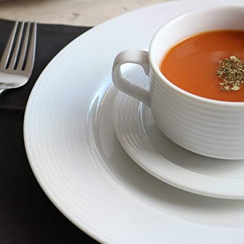 Holst Porzellan PAR 020 Porzellan Teller flach 20 cm Reliefform Paris, 6 Einheiten Teller klein 20 c