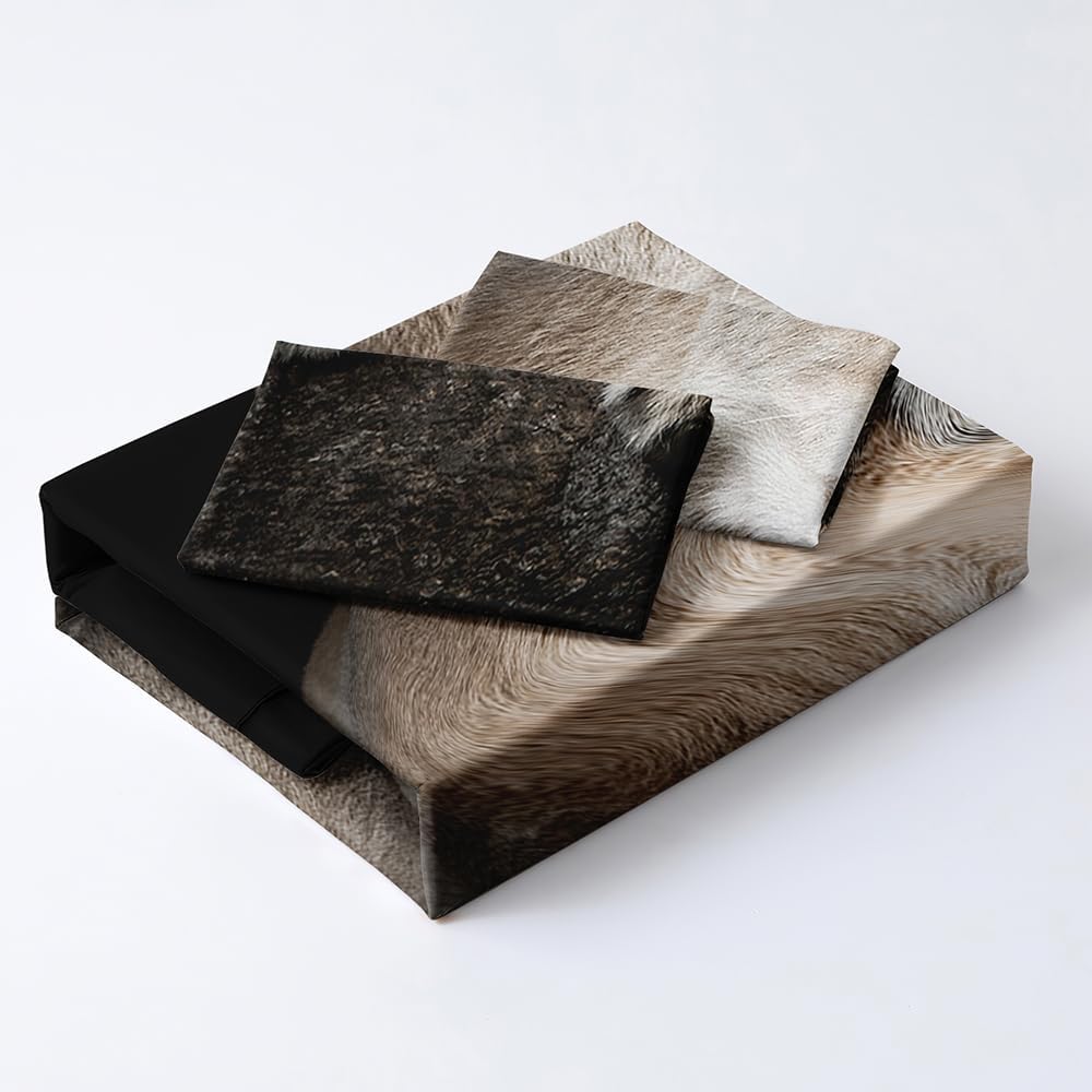 DXHOME Löwen 3D Bettwäsche Set 135x200cm Schwarz Löwenbaby Tiermotiv Weiche Mikrofaser Atmungsaktiv