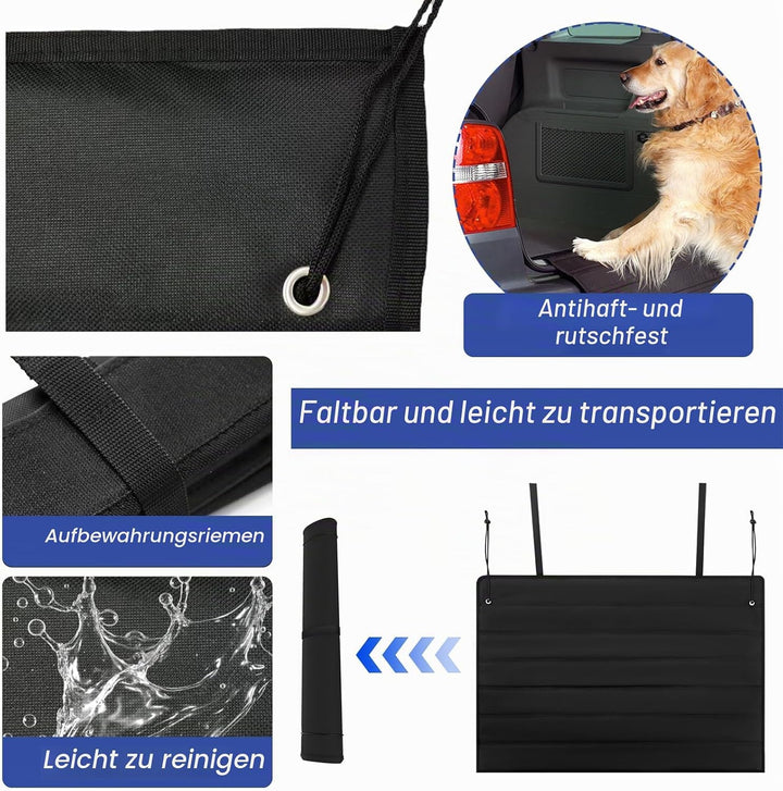 Ladekantenschutz Kofferraum, 96 x 64 cm Faltbarer Kofferraum Schutzmatte Kofferraumschutz Hund Haust