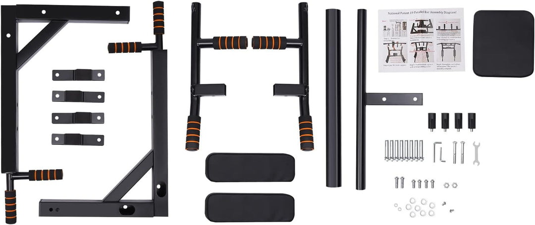 Klimmzugstange Wand & Dip Station, Pull Up Bar Über 200kg, Multifunktionelles Indoor Trainingsgerät