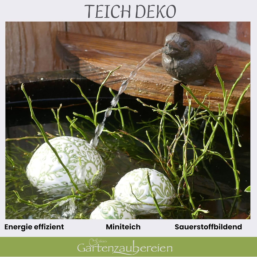 Storm's Gartenzaubereien Wasserspeier Spatz inkl.Solar- Pumpe Gusseisen