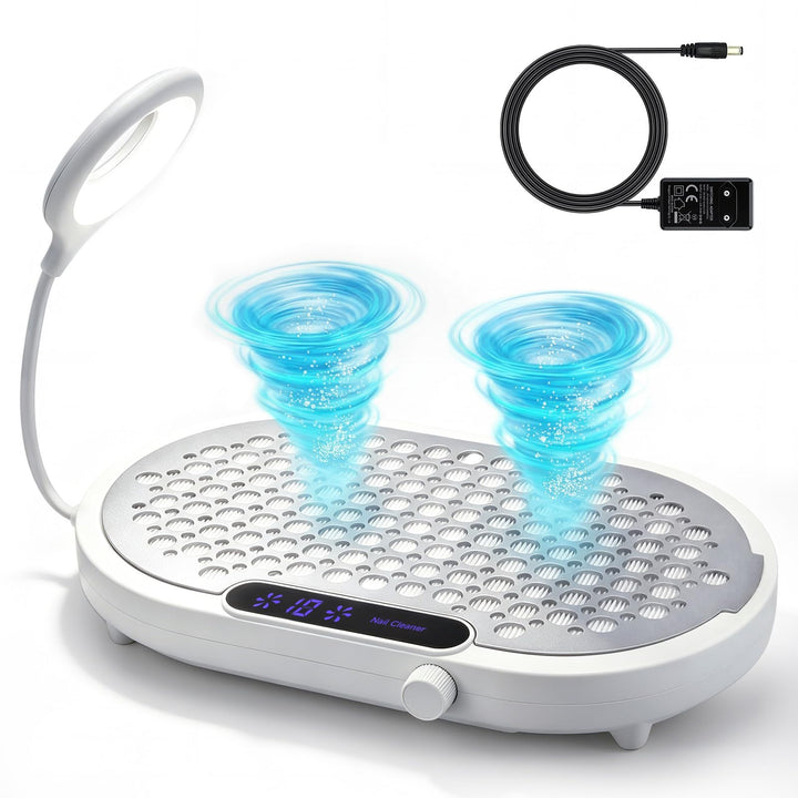 Staubabsaugung Für Nägel,Mit Led-Leuchten,Mit Filter Wiederverwendbar,10 Saugstufen,2*Leiser Turbomo