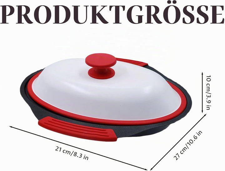 Mikrowellen-Grillpfanne, Mikrowellen-Speckkocher mit Abdeckung, Crisper und Grillkäsebereiter, spülm