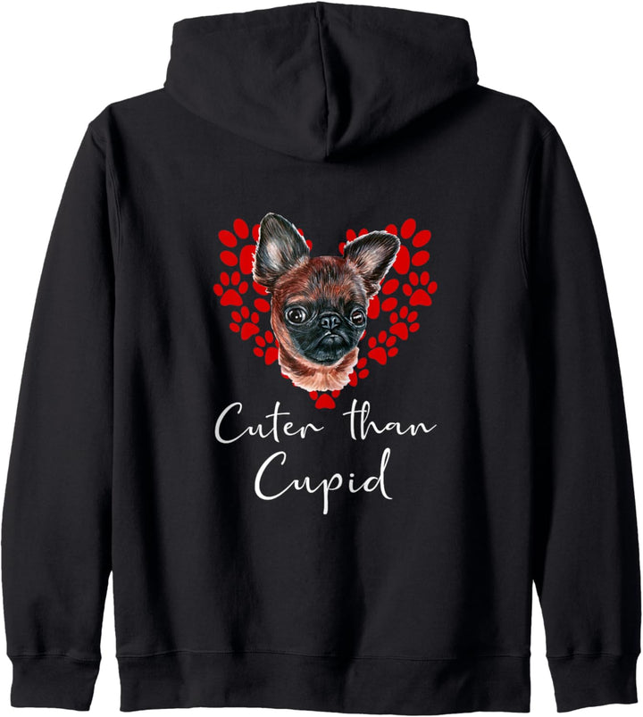 Brüsseler Griffon Cuter Than Cupid Hunde Valentinstag Kapuzenjacke