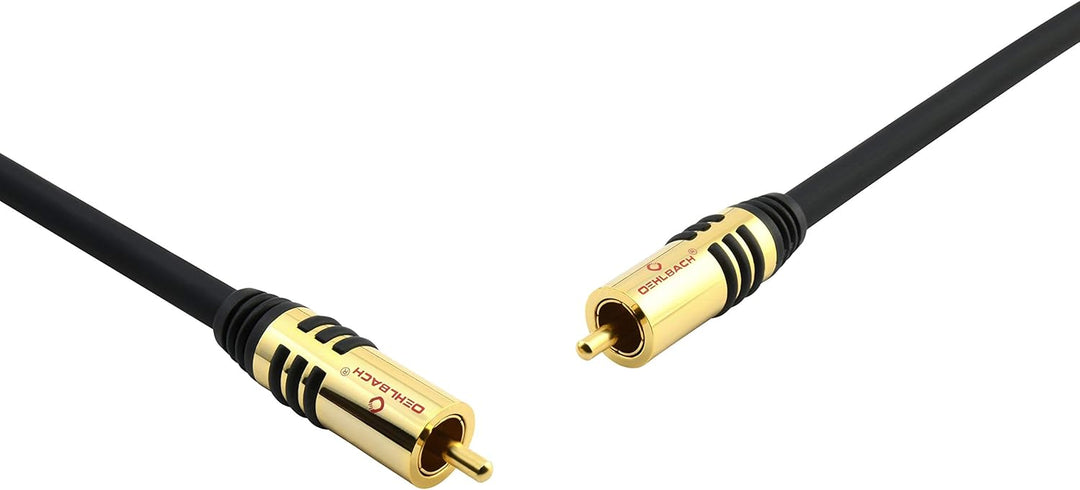 Oehlbach NF Sub, Cinch Subwoofer-Kabel - Audiokabel - rund - OFC - 2m - schwarz Schwarz 2m Single, S