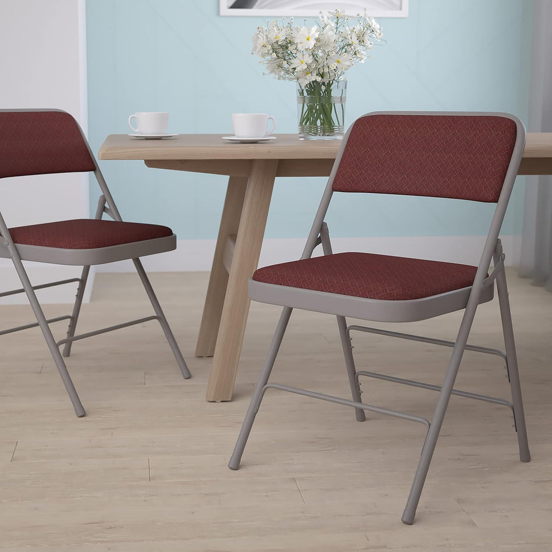 Flash Möbel Hercules Serie Curved Triple doppelstrebig und doppelt Klappsessel (4 Pack), Burgund/Gra