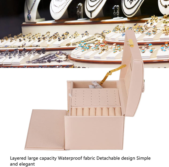 Juwelier Organizer Box, 3 Schichten Stauraum, PU -Ledermaterial mit Wichtigen Kleinen Schmuckschacht