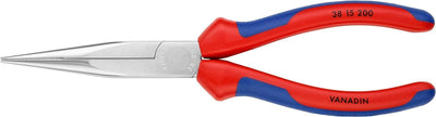 Knipex Mechanikerzange verchromt, mit Mehrkomponenten-Hüllen 200 mm 38 15 200 gerade, flach-runde Ba