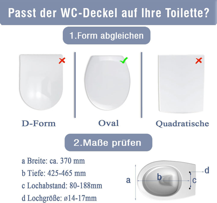 WC-Sitz mit Absenkautomatik & Quick-Release Weiss Oval antibakterieller toilettendeckel aus Urea-Dur