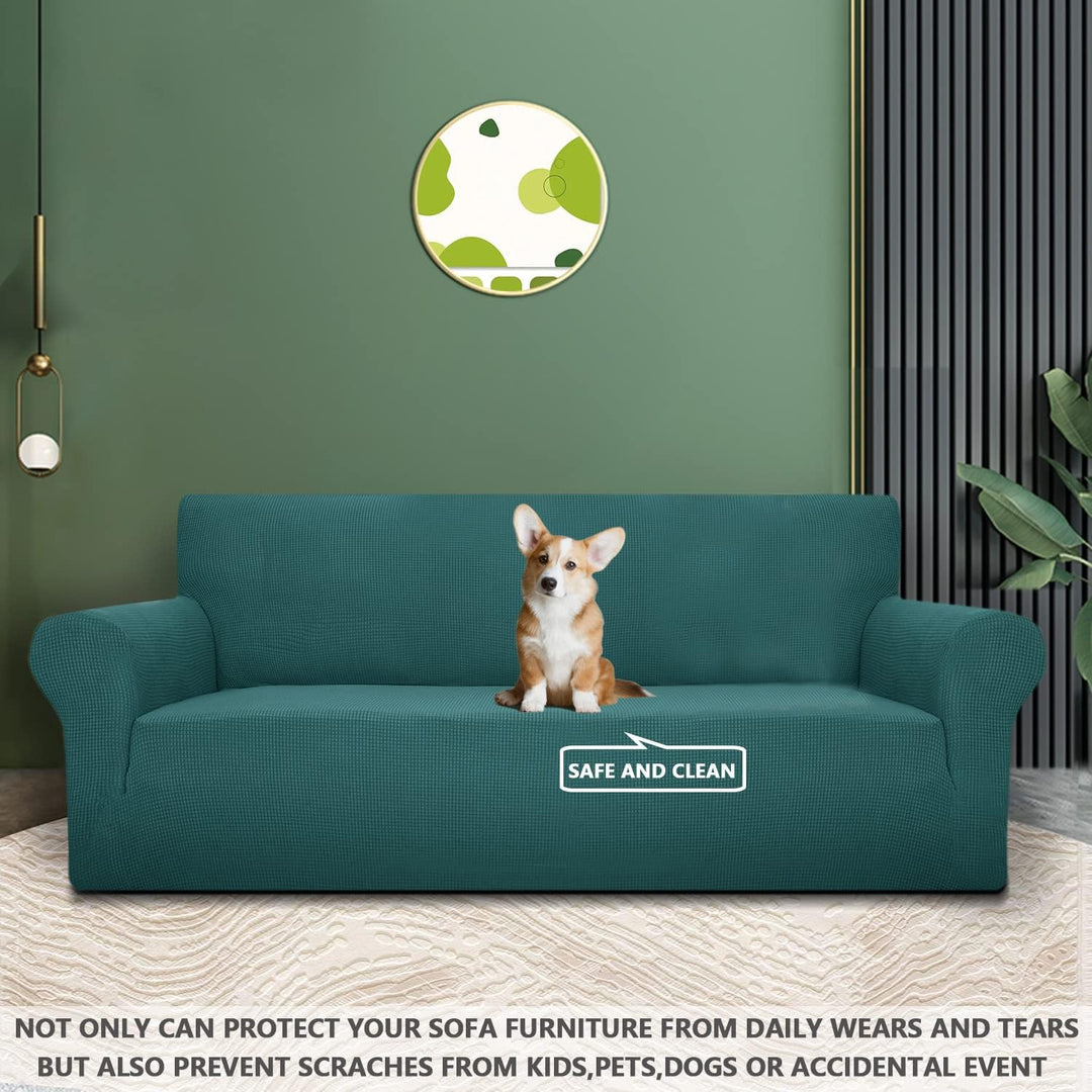YSTELLAA Stretch Sofa überzug 4 Sitzer, Super Elastisch Sofabezug Mit Armlehnen Waschbarer, kratzfes