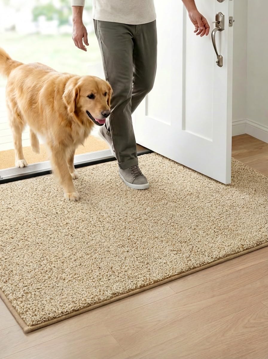 50x80cm Schmutzfangmatte Fussmatte für Innenbereich, rutschfeste Türmatte Waschbar aus Mikrofaser mi
